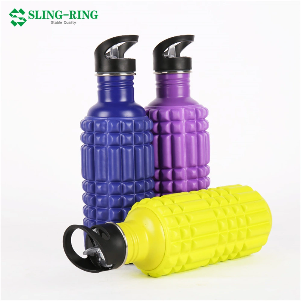 750ml Single Wall Stainless Steel Sport Water Bottle with Foam Roller Coated